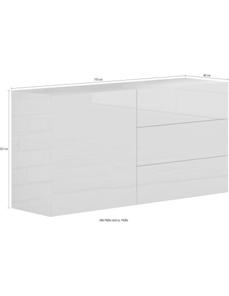 Mobiletto porta TV design Teodor 1A/3C White