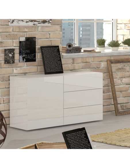 Mobiletto porta TV design Teodor 1A/3C White