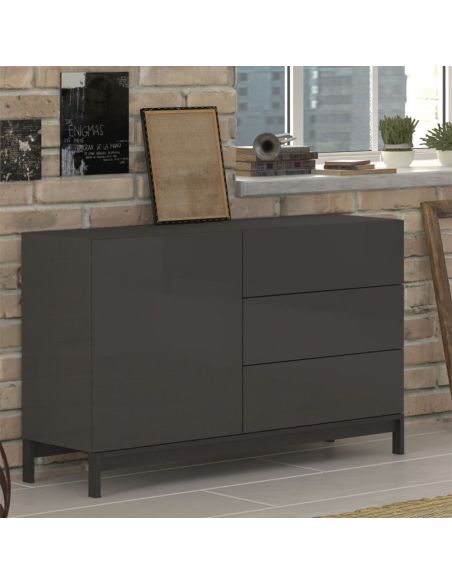 Mobiletto porta TV moderno Teodor 1A/3C+ Anthrax