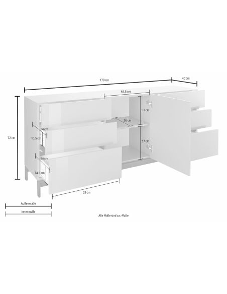 Madia porta TV design moderno Teodor 1A/6C+ Anthrax