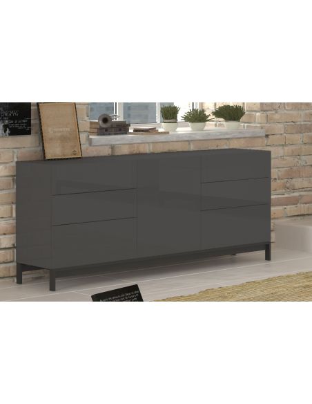 Madia porta TV design moderno Teodor 1A/6C+ Anthrax