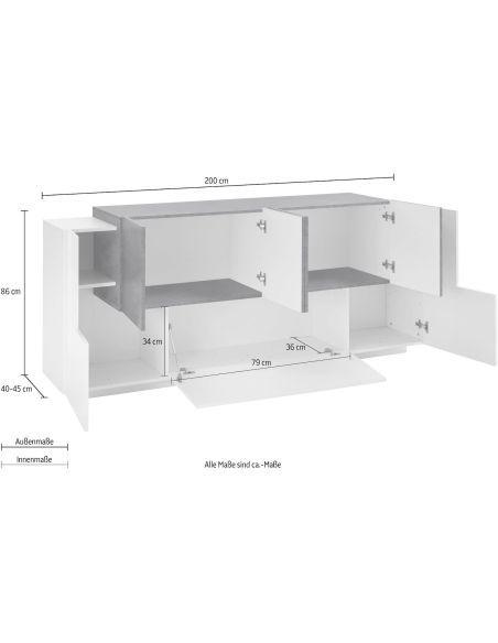 Madia cucina design moderno Lukas 3A/4A WS