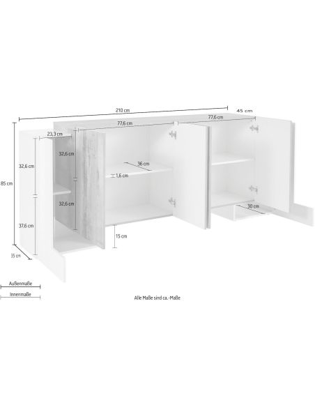 Madia soggiorno moderna Kevin 2A/4A WR