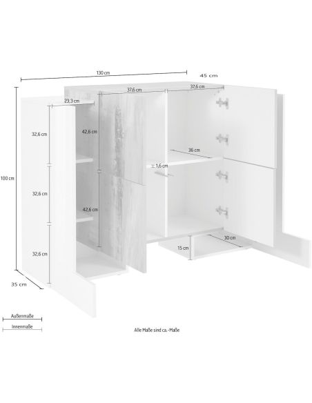 Credenza alta design moderno Kevin H2A/4A WM
