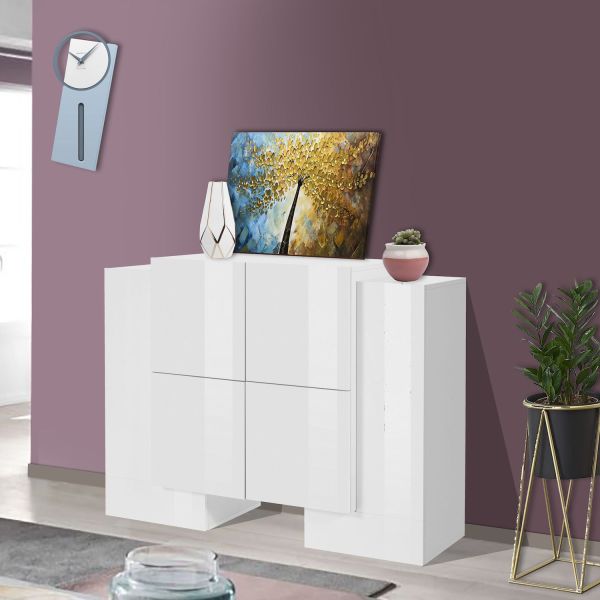 Credenza alta bianco lucido Kevin H2A/4A W