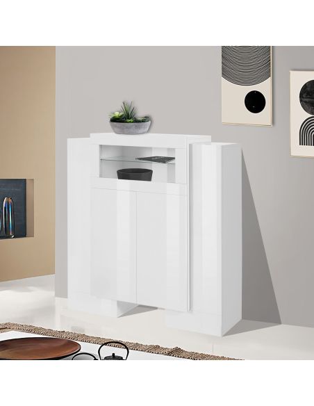 Vetrina moderna bianco lucido Kevin W