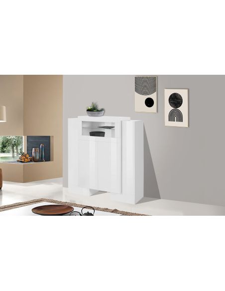 Vetrina moderna bianco lucido Kevin W