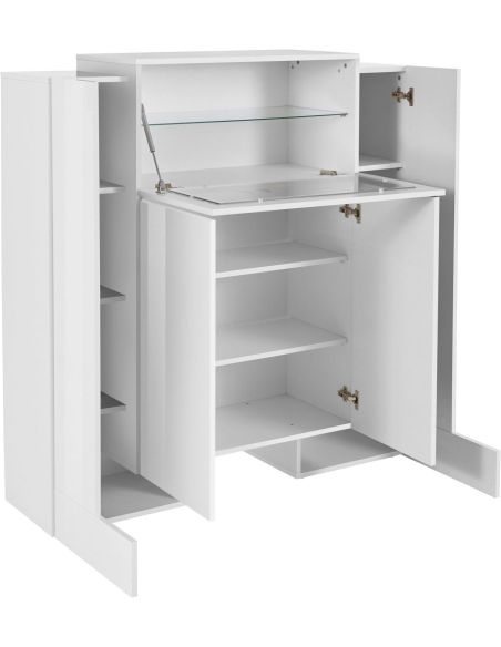 Vetrina moderna bianco lucido Kevin W