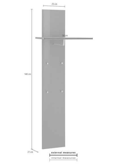 Appendiabiti a muro design moderno Neville Anthrax
