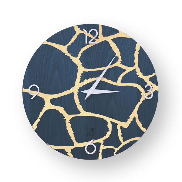 Orologio design moderno per arredo Giraffe in legno naturale 50 cm