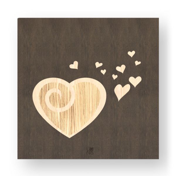 Quadro in legno intagliato design moderno Amour Warm