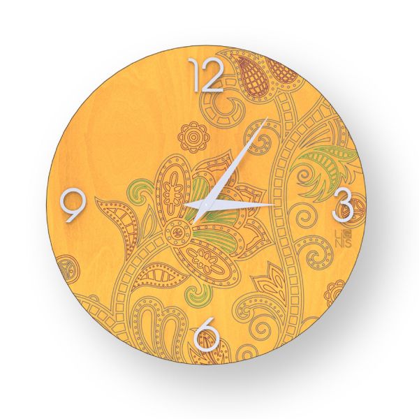 Orologio da muro in legno intagliato Ø40 cm Odalisque Colors