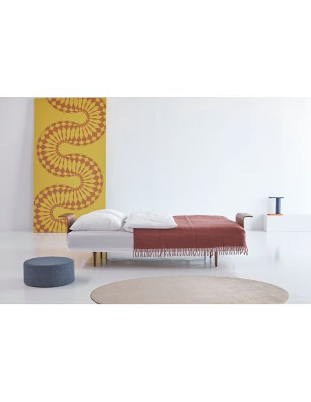 Divano letto Recast con braccioli a due posti - 536 Bouclé Ochre