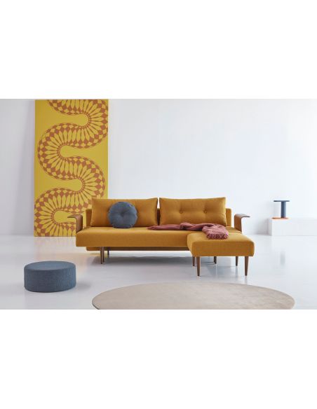 Divano letto Recast con braccioli a due posti - 536 Bouclé Ochre