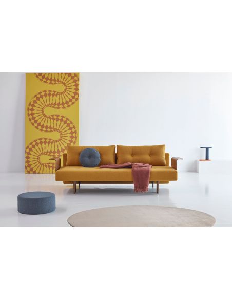Divano letto Recast con braccioli a due posti - 536 Bouclé Ochre
