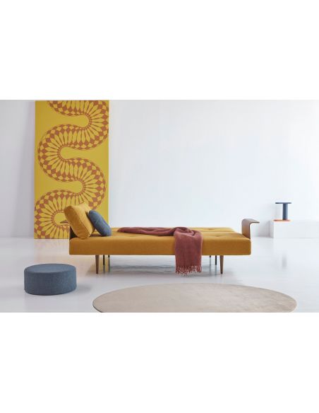 Divano letto Recast con braccioli a due posti - 536 Bouclé Ochre