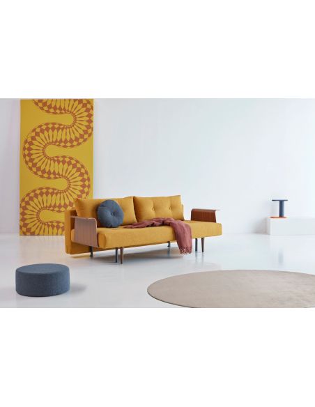 Divano letto Recast con braccioli a due posti - 536 Bouclé Ochre