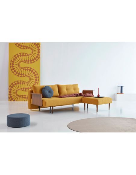 Divano letto Recast con braccioli a due posti - 536 Bouclé Ochre