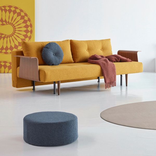 Divano letto Recast con braccioli a due posti - 536 Bouclé Ochre