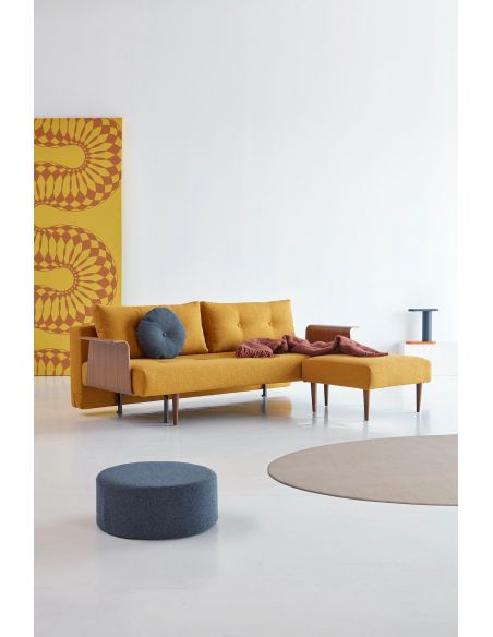 Divano letto Recast con braccioli a due posti - 536 Bouclé Ochre