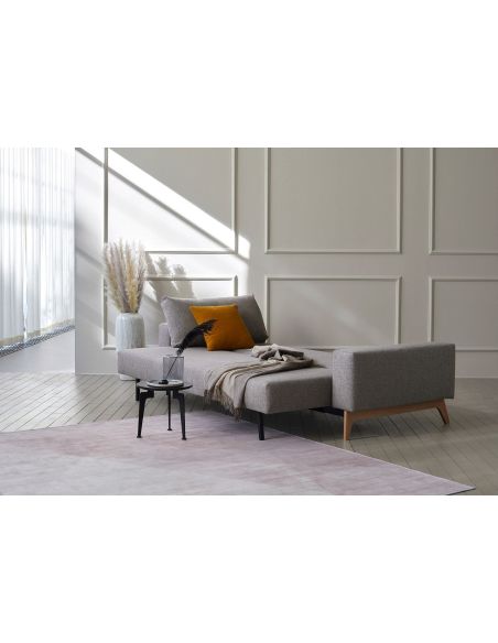 Divano letto matrimoniale con braccioli in tessuto materasso a molle Idun - 521 Mixed Dance Grey