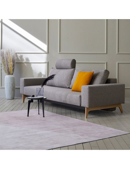 Divano letto matrimoniale con braccioli in tessuto materasso a molle Idun - 521 Mixed Dance Grey