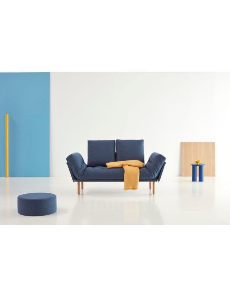 Divano letto singolo lettino salvaspazio 80x200 cm Rollo - 537 Bouclé Blue Divano letto singolo lettino salvaspazio 80x200 cm Rollo - 537 Bouclé Blue