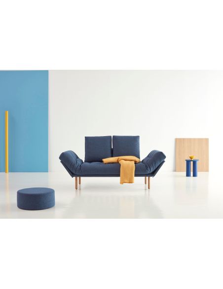 Divano letto singolo lettino salvaspazio 80x200 cm Rollo - 537 Bouclé Blue Divano letto singolo lettino salvaspazio 80x200 cm Rollo - 537 Bouclé Blue