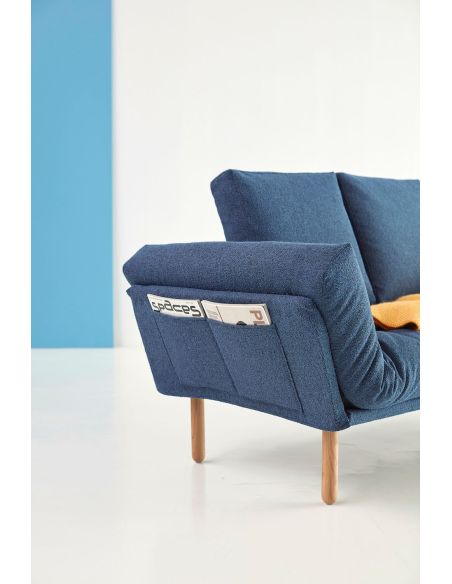 Divano letto singolo lettino salvaspazio 80x200 cm Rollo - 537 Bouclé Blue Divano letto singolo lettino salvaspazio 80x200 cm Rollo - 537 Bouclé Blue