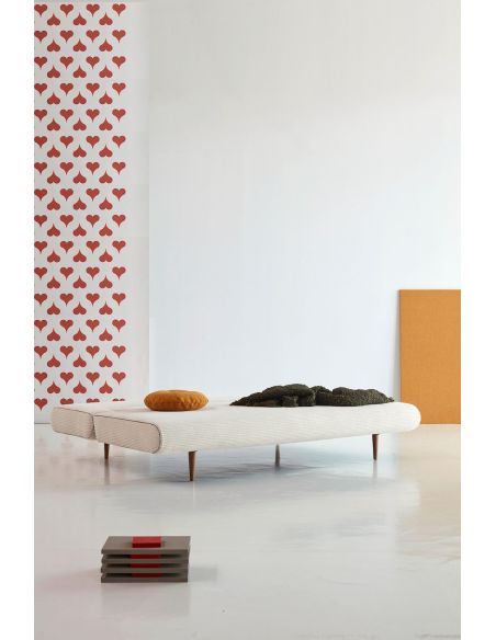 Divano letto design scandinavo 140x200 cm Unfurl Lounger - 594 Corduroy Ivory