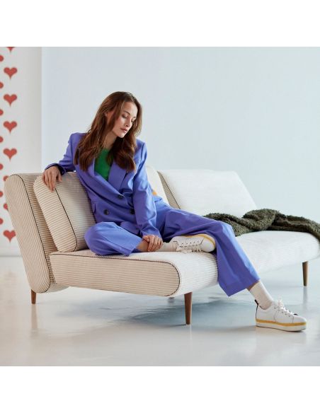 Divano letto design scandinavo 140x200 cm Unfurl Lounger - 594 Corduroy Ivory