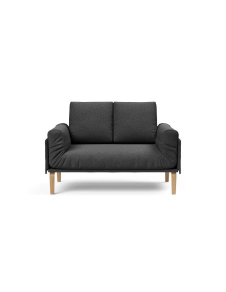 Divano letto singolo sfoderabile Rollo - 529 Bouclé Charcoal