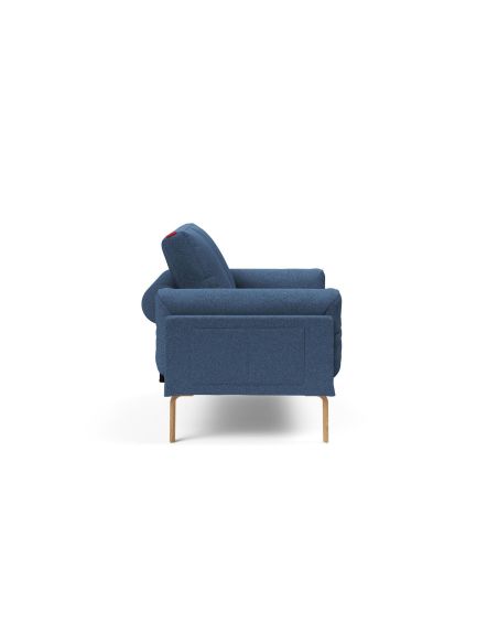 Divano letto singolo sfoderabile Rollo - 537 Bouclé Blue