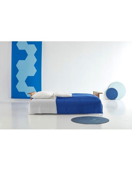 Divano letto matrimoniale Malloy Wood - 533 Bouclé Ash Grey