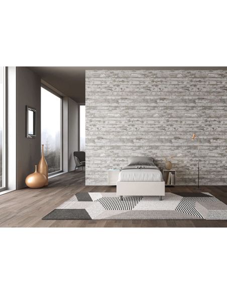 Letto singolo contenitore sommier rivestito in ecopelle Dynasty