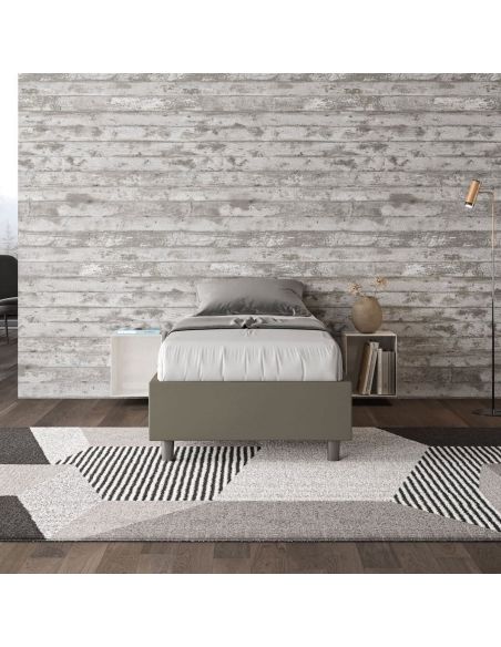 Letto singolo contenitore sommier rivestito in ecopelle Dynasty