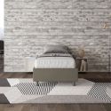 Letto singolo contenitore sommier rivestito in ecopelle Dynasty