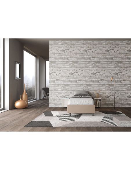 Letto singolo contenitore sommier rivestito in ecopelle Dynasty