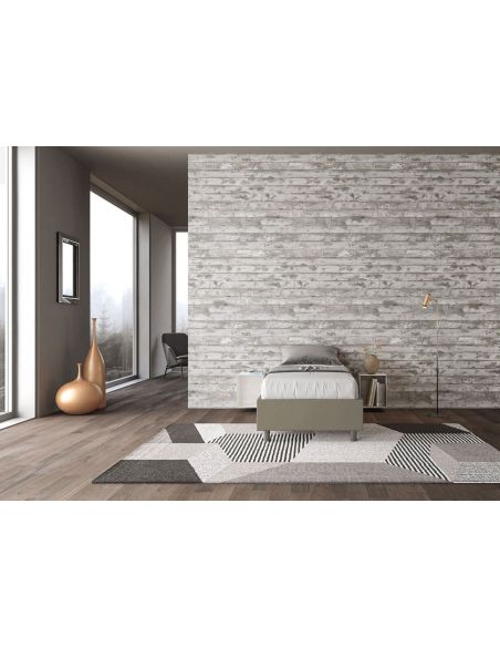 Letto singolo contenitore sommier rivestito in ecopelle Dynasty