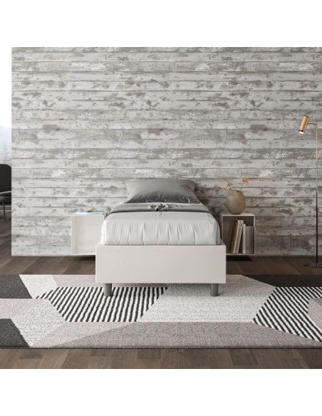 Letto singolo contenitore sommier rivestito in ecopelle Dynasty