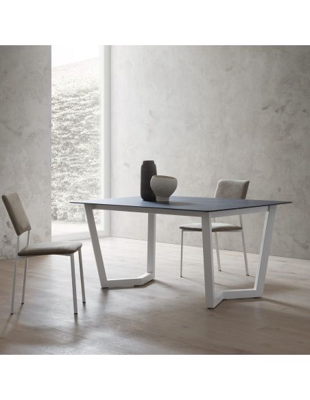Tavolo allungabile in metallo e laminato Holger White Jazz Tavolo allungabile in metallo e laminato Holger White Jazz