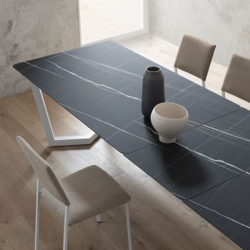 Tavolo allungabile in metallo e laminato Holger White Jazz 2