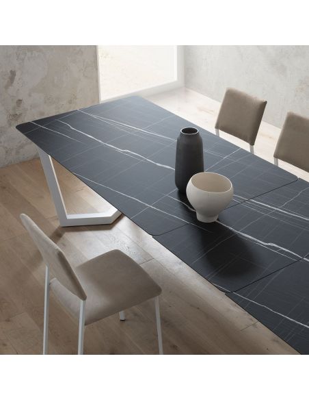 Tavolo allungabile in metallo e laminato Holger White Jazz Tavolo allungabile in metallo e laminato Holger White Jazz