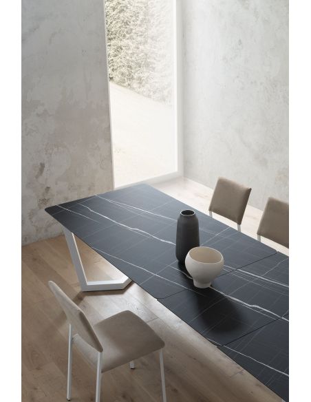 Tavolo allungabile in metallo e laminato Holger White Jazz Tavolo allungabile in metallo e laminato Holger White Jazz