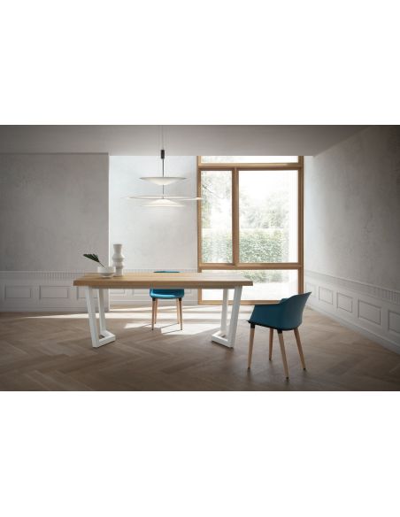Tavolo da pranzo fisso con piano in legno Holger Oak