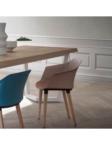 Tavolo da pranzo fisso con piano in legno Holger Oak