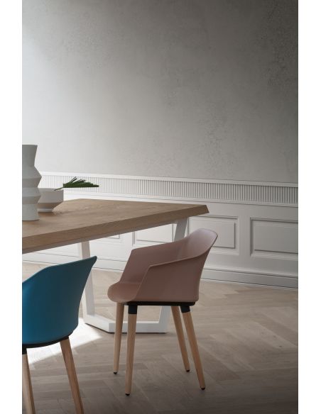 Tavolo da pranzo fisso con piano in legno Holger Oak