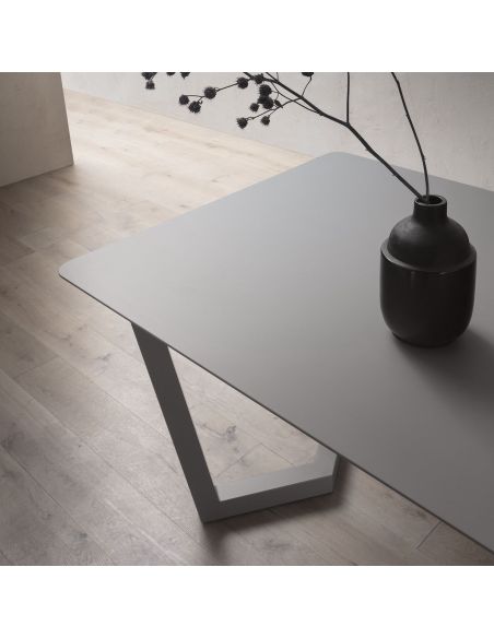 Tavolo allungabile in metallo e laminato Holger Grey