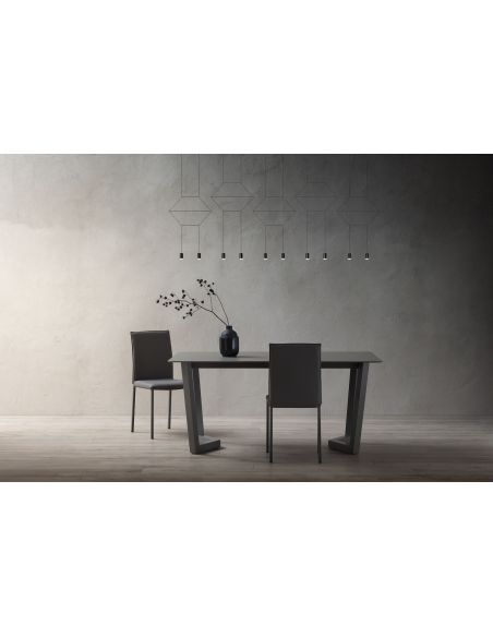 Tavolo allungabile in metallo e laminato Holger Grey