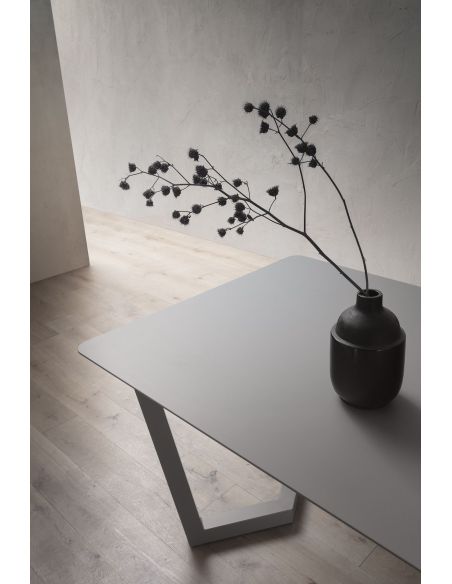 Tavolo allungabile in metallo e laminato Holger Grey